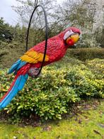 Papegaai rood tuin, vijver, balkon 50cm, Tuin en Terras, Tuinbeelden, Ophalen of Verzenden, Nieuw, Kunststof, Dierenbeeld