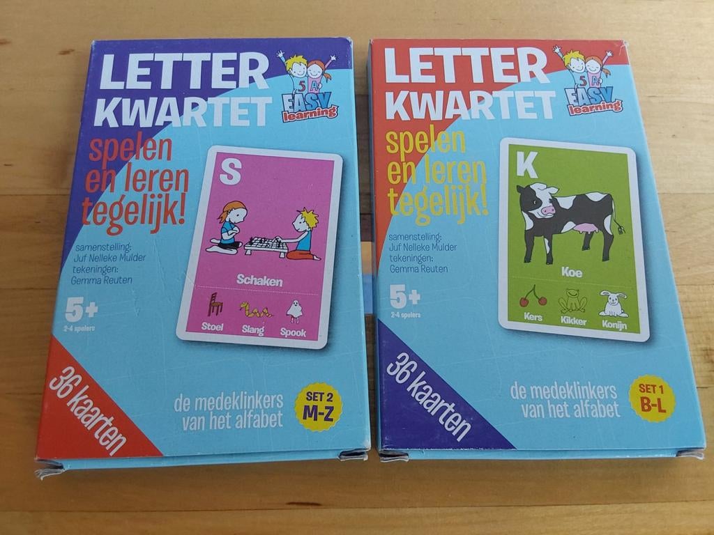 2 Sets letterkwartet vanaf 5 jaar €5, Ophalen, Nieuw, Taal en Lezen