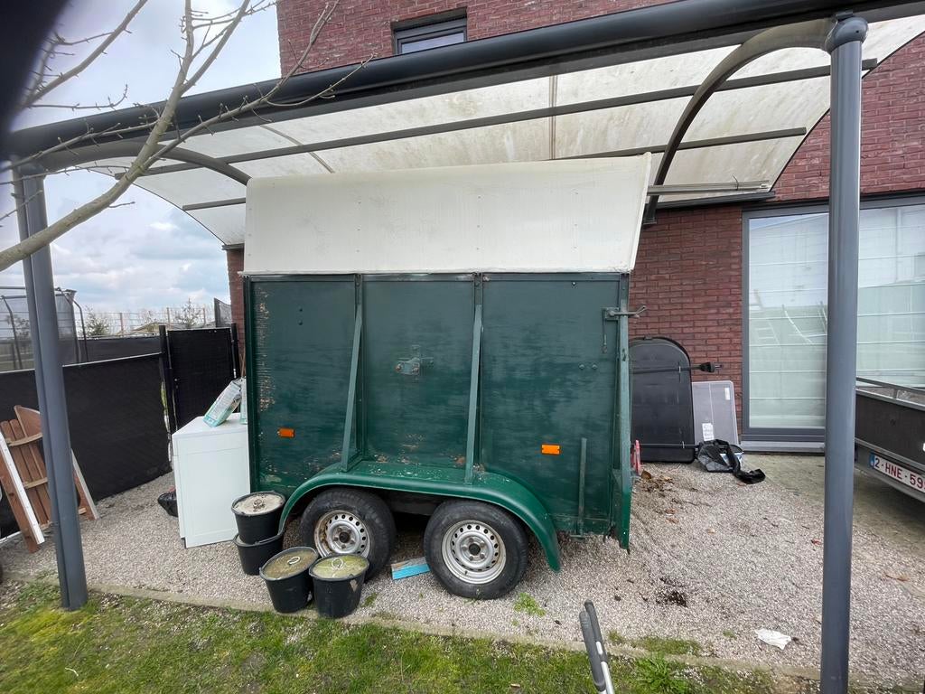 Grote aanhangwagen/Paardentrailer 2paards, Ophalen, Gebruikt, Hout, 2-paards trailer