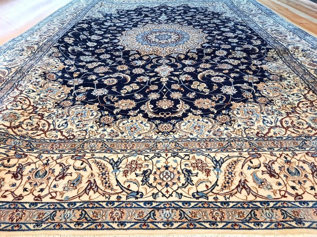 Perzische (Nain) tapijt- 6La- Geknoopt in IRAN- 300 x 210 cm, Antiek en Kunst, Ophalen of Verzenden