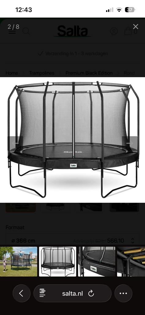 Trampoline Salta Premium 366cm, Ophalen