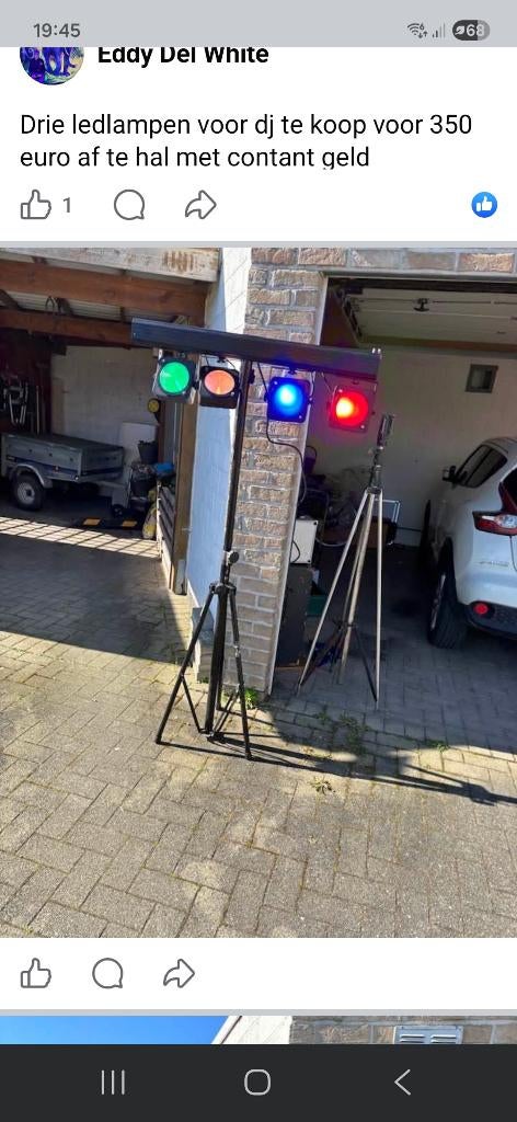 Lampes disco sur un support, Musique & Instruments, Lumières & Lasers, Utilisé, Lumières, Enlèvement