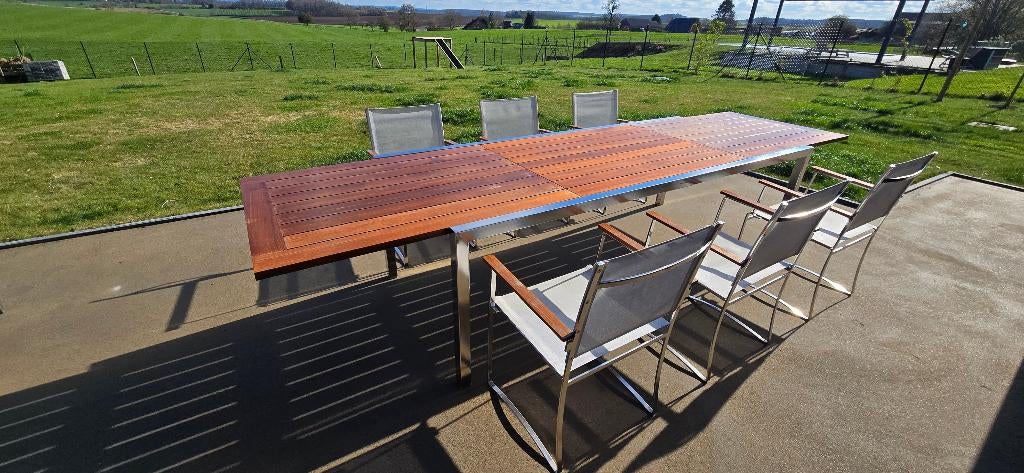 Table Royal Botania Teck 3m60, Jardin & Terrasse, Enlèvement, Comme neuf, Rectangulaire, Bois