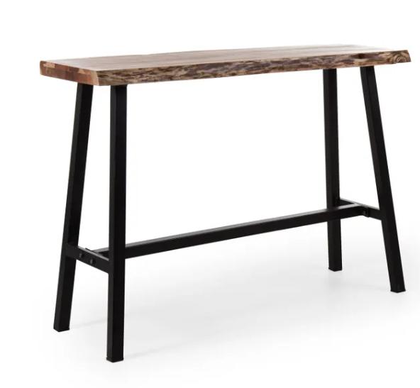 Bartafel LIVE EDGE - Acacia + Krukken., Ophalen, Zo goed als nieuw, Inclusief barstoelen