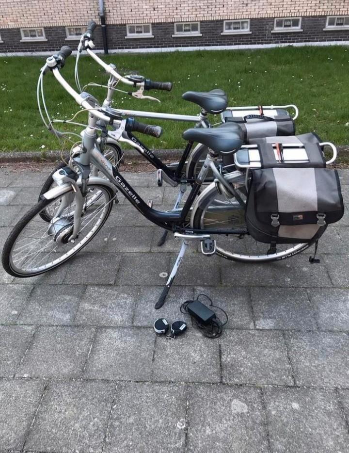 Set Gazelle elektrische fietsen 1 heren- en 1 dames, Fietsen en Brommers, Elektrische fietsen, Zo goed als nieuw, Gazelle, 51 tot 55 cm