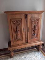 Massief eikenhouten dressoir Relief sculpturen, Huis en Inrichting, Kasten | Buffetkasten, Ophalen, 100 tot 150 cm, 100 tot 150 cm