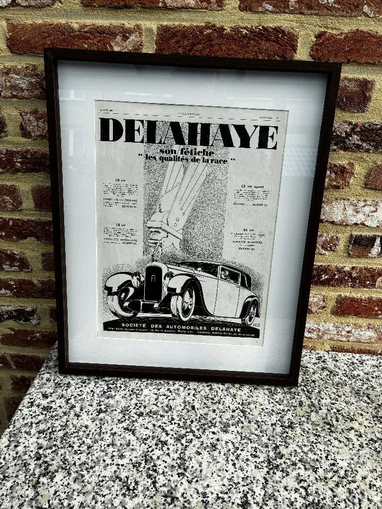 originele reclame Delhaye 1928 ,oldtimer, Ophalen of Verzenden, Zo goed als nieuw, Reclamebord