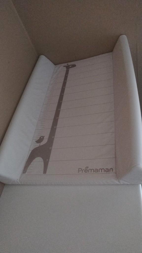Prémaman 'Giraf' wit aankleedkussen met groeimeter, Enfants & Bébés, Bains & Soins, Comme neuf, Coussin à langer, Autres marques