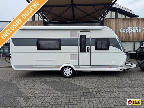 Hobby Excellent 495 WFB 2021 MOVER + THULE LUIFEL, Caravans en Kamperen, Caravans, tot en met 4, 1250 - 1500 kg, Treinzit, Hobby