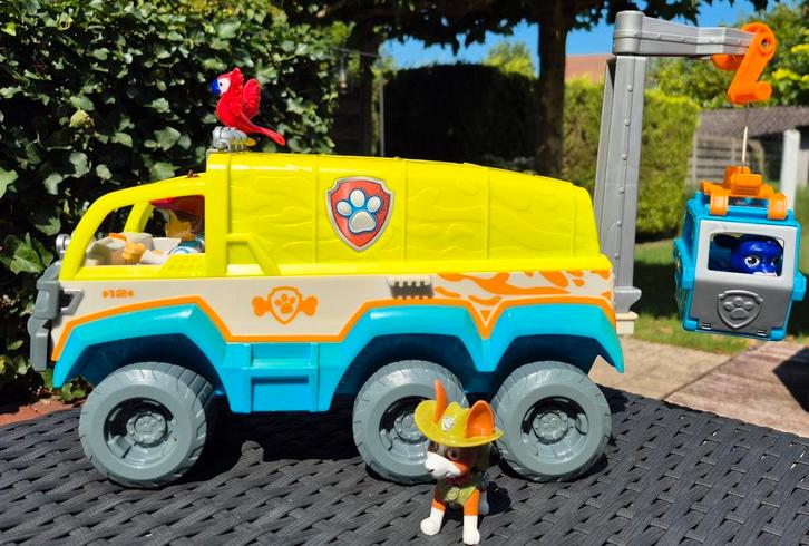 Paw Patrol Jungle Voertuig + Extra Ryder en Hond Tracker, Kinderen en Baby's, Speelgoed | Actiefiguren, Zo goed als nieuw, Ophalen