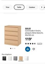 Commode 4 tiroirs Malm Ikea, 3 ou 4 tiroirs, 25 à 50 cm, 50 à 100 cm, 100 à 150 cm