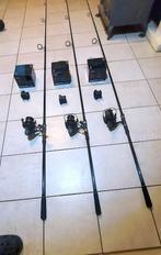 3 karper hengels met big pit molen saber 10.000, Ophalen, Nieuw, Complete set