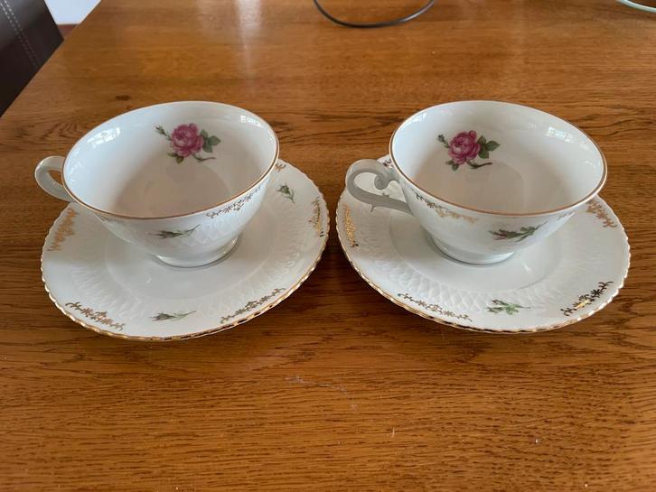 2 tasjes en ondertasjes, Antiek en Kunst, Antiek | Servies compleet, Ophalen