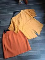 Rok Maison 123, blouse Twinset, of Lulu H Mt S, combinatie, Vêtements | Femmes, Jupes, Enlèvement ou Envoi, Comme neuf, Orange