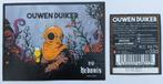 Bieretiket Ouwen Duiker Brouwerij Hedonis (6z7), Ophalen of Verzenden, Gebruikt