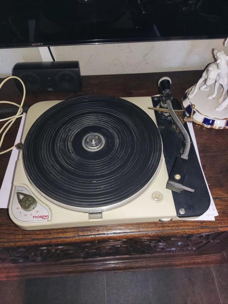 Thorens TD 124 draaitafel, Audio, Tv en Foto, Platenspelers, Gebruikt, Platenspeler, Thorens, Ophalen of Verzenden