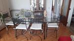Salontafel met 6 stoelen, Huis en Inrichting, Tafels | Salontafels, 50 tot 100 cm, 100 tot 150 cm, Rechthoekig, Zo goed als nieuw