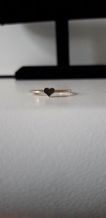 Vintage ring met hartje, verguld