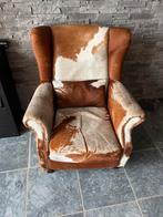 Leren koeienhuid zetel, Huis en Inrichting, Fauteuils, Ophalen, Gebruikt