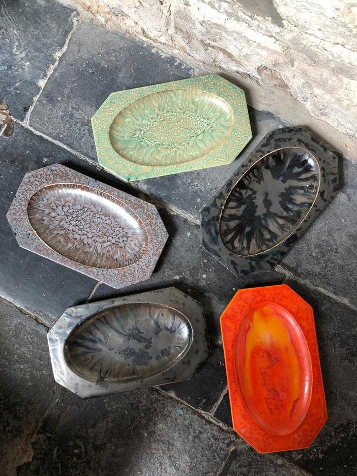 5 art deco schalen Gilliot & Compagnie (Hemiksem), Antiek en Kunst, Antiek | Keramiek en Aardewerk, Ophalen of Verzenden