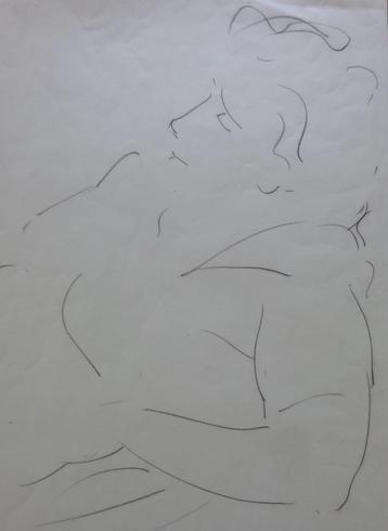 RENE MELS / RUSTENDE VROUW / ORIGINEEL WERK / 60x43cm / SIG beschikbaar voor biedingen