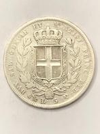 Munt zilver Italië 5 lire Carlo Alberto jaartal 1832 !!, Timbres & Monnaies, Monnaies | Europe | Monnaies non-euro, Enlèvement ou Envoi