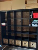KALLAX (Ikea) open kast, zwartbruin, 182 x 182 cm, 150 tot 200 cm, 25 tot 50 cm, 150 tot 200 cm, Zo goed als nieuw