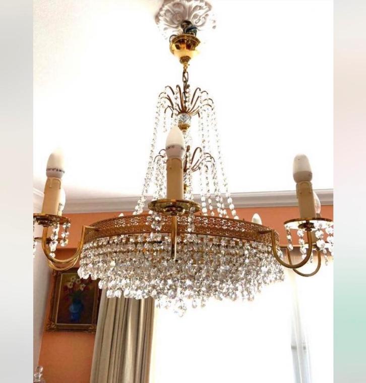 Lustre en cristal Vianne, Huis en Inrichting, Lampen | Kroonluchters, Gebruikt, Ophalen