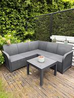 Tuinset +tafel hardplastiek  5-6 personen, Ophalen, Zo goed als nieuw, Tuinset