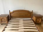 Eiken bed met nachtkastjes, Huis en Inrichting, Slaapkamer | Bedden, Ophalen, Bruin, Klassiek, 140 cm