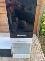 hoogglans hangkasten met glazen deur, Huis en Inrichting, Ophalen, Glas, 100 tot 150 cm, Zo goed als nieuw