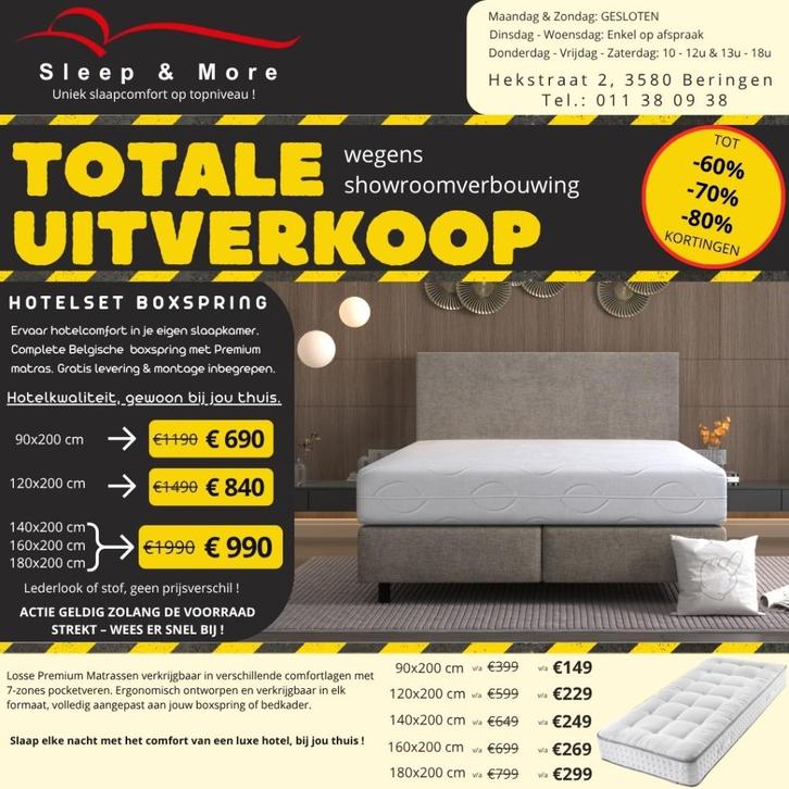 ~ GROTE ACTIE - OP=OP ~ BOXSPRINGS & MATRASSEN, Huis en Inrichting, Slaapkamer | Boxsprings, Nieuw, Wit, Crème, Beige, Bruin, Grijs