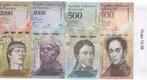 VENEZUELA - 100, 500, 1000 en 2000 Bolivares - UNC, Enlèvement ou Envoi, Série