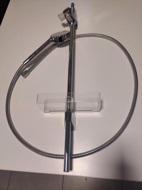 Douchestang met douchekop, doucheslang en plankje om product, Doe-het-zelf en Bouw, Sanitair, Zo goed als nieuw, Ophalen