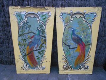 2 x panelen kermisattractie (1910-1930) art deco / nouveau beschikbaar voor biedingen