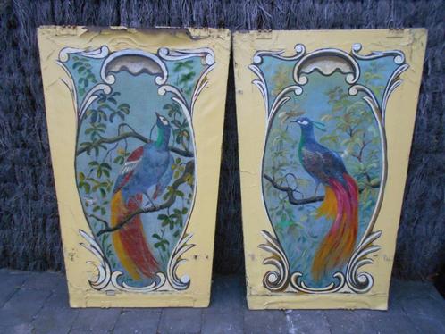 2 x panelen kermisattractie (1910-1930) art deco / nouveau, Antiek en Kunst, Antiek | Woonaccessoires, Ophalen of Verzenden