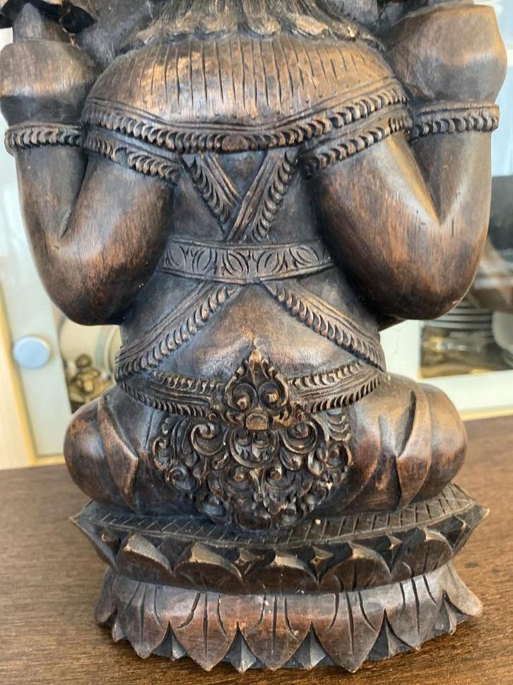 Supermooie indonesische Ganesh in hardhout 37 cm, Maison & Meubles, Accessoires pour la Maison | Statues de Bouddha, Utilisé, Enlèvement ou Envoi