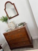 ladekast commode en spiegel en wasset antiek, Huis en Inrichting, Gebruikt, 100 tot 150 cm, 3 of 4 laden, Minder dan 100 cm