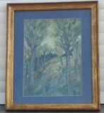 Huile sur panneau sous bois signe jules postel, Antiquités & Art, Enlèvement ou Envoi