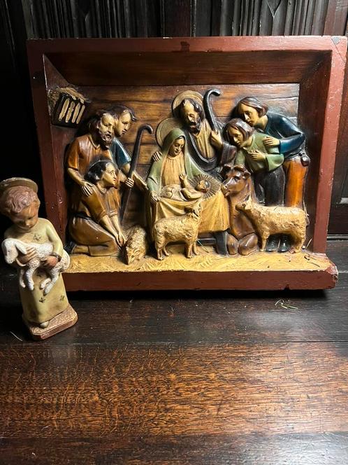 ART DECO KERSTTABLEAU + engeltje/ herdertje, Antiek en Kunst, Curiosa en Brocante, Ophalen