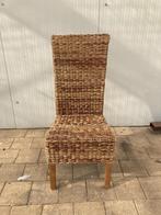 8 stevige Rieten stoelen, Huis en Inrichting, Ophalen, Gebruikt, Bruin, Hout met riet