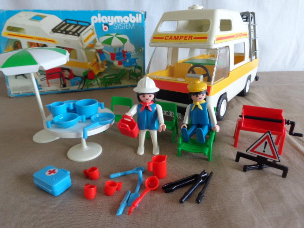 Lot Playmobil Vintage City Life - Barbecue Rouge, Camping-car, Caravane - Accessoires Occasion