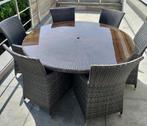 Tuinset - Mooie ronde tuintafel – stevige kwaliteit, met zes, Tuin en Terras, Tuinsets en Loungesets, Ophalen, Gebruikt, 6 zitplaatsen
