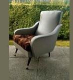 Vintage zetel goede staat grijs, kan geleverd worden, Huis en Inrichting, Ophalen of Verzenden, Zo goed als nieuw