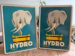 2 Belgische bordjes van Hydro 1946,, NL & FR géén emaille, Ophalen, Zo goed als nieuw