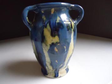 ca 1930 antieke vaas 'Belgium' druipglazuur vroeg art déco beschikbaar voor biedingen