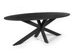 UQ Eettafel Model Tommy zwart 220x100cm +Gratis Levering, Maison & Meubles, Tables | Coiffeuses, Enlèvement ou Envoi, Neuf, Bois