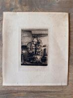 Rembrandt van Rijn Antieke koperets periode 1880, Antiek en Kunst, Kunst | Etsen en Gravures, Ophalen of Verzenden