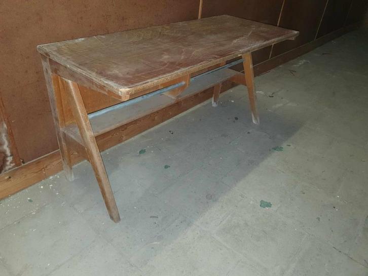 Antieke vintage houten schoolbank schooltafel, Antiek en Kunst, Antiek | Meubels | Tafels, Ophalen