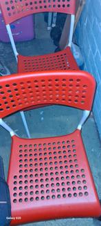 2 Rode Ikea stoelen., Ophalen of Verzenden